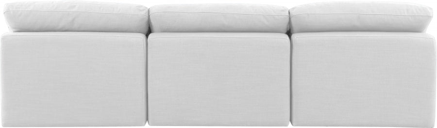 Indulge Linen Textured Fabric Sofa White from Meridian - Luna Furniture