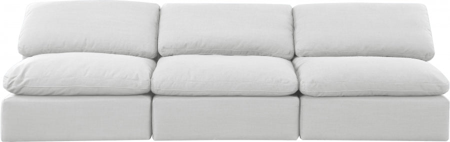 Indulge Linen Textured Fabric Sofa White from Meridian - Luna Furniture