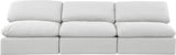 Indulge Linen Textured Fabric Sofa White from Meridian - Luna Furniture