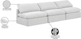 Indulge Linen Textured Fabric Sofa White from Meridian - Luna Furniture