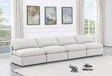 Indulge Linen Textured Fabric Sofa White from Meridian - Luna Furniture