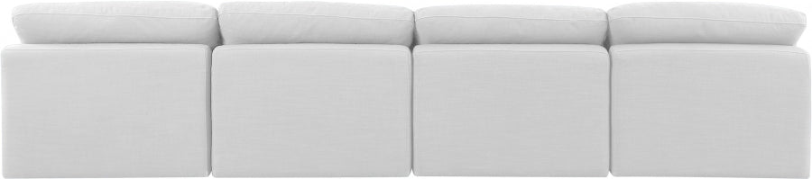 Indulge Linen Textured Fabric Sofa White from Meridian - Luna Furniture