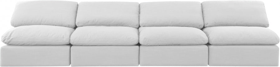 Indulge Linen Textured Fabric Sofa White from Meridian - Luna Furniture