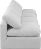 Indulge Linen Textured Fabric Sofa White from Meridian - Luna Furniture