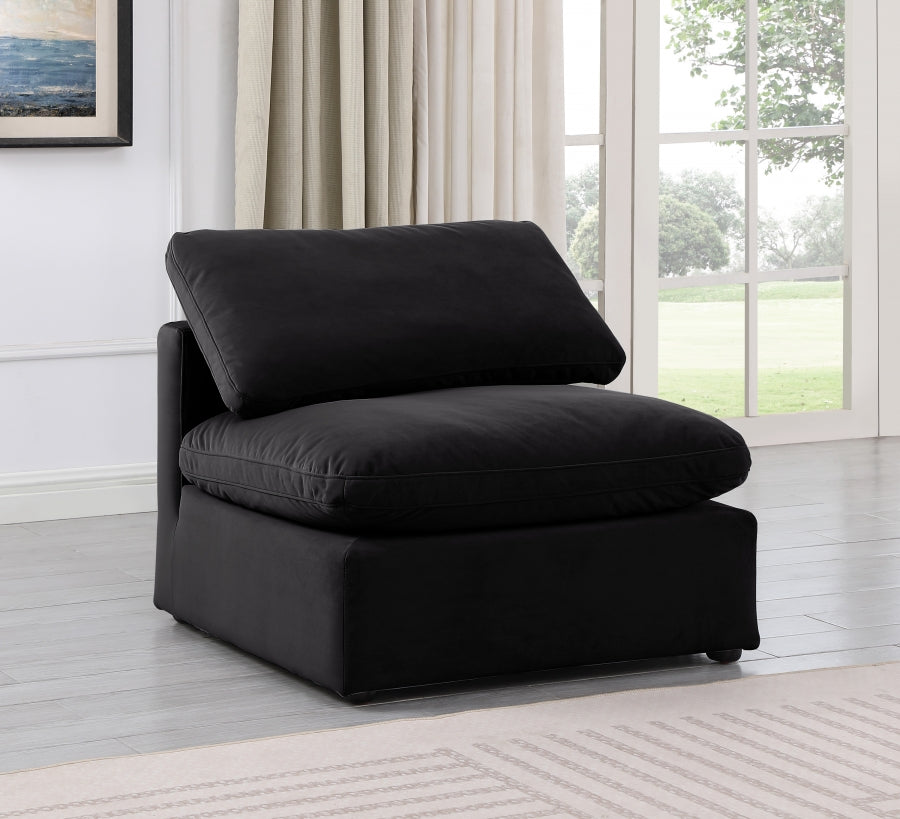 Indulge Velvet Living Room Chair Black from Meridian - Luna Furniture