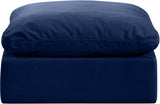 Indulge Velvet Ottoman Blue from Meridian - Luna Furniture