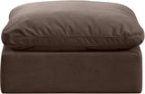 Indulge Velvet Ottoman Brown from Meridian - Luna Furniture