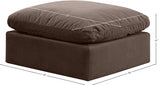 Indulge Velvet Ottoman Brown from Meridian - Luna Furniture