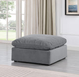 Indulge Velvet Ottoman Grey from Meridian - Luna Furniture