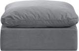 Indulge Velvet Ottoman Grey from Meridian - Luna Furniture