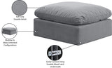 Indulge Velvet Ottoman Grey from Meridian - Luna Furniture