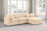 Indulge Velvet Sectional Beige from Meridian - Luna Furniture