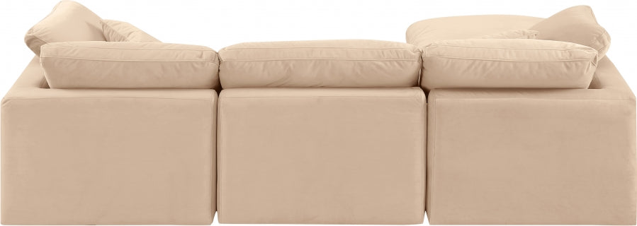 Indulge Velvet Sectional Beige from Meridian - Luna Furniture