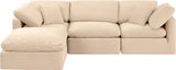 Indulge Velvet Sectional Beige from Meridian - Luna Furniture