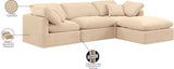 Indulge Velvet Sectional Beige from Meridian - Luna Furniture