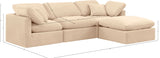 Indulge Velvet Sectional Beige from Meridian - Luna Furniture