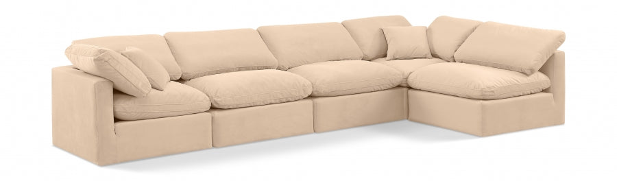 Indulge Velvet Sectional Beige from Meridian - Luna Furniture