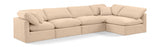 Indulge Velvet Sectional Beige from Meridian - Luna Furniture