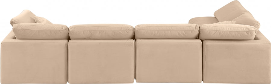 Indulge Velvet Sectional Beige from Meridian - Luna Furniture