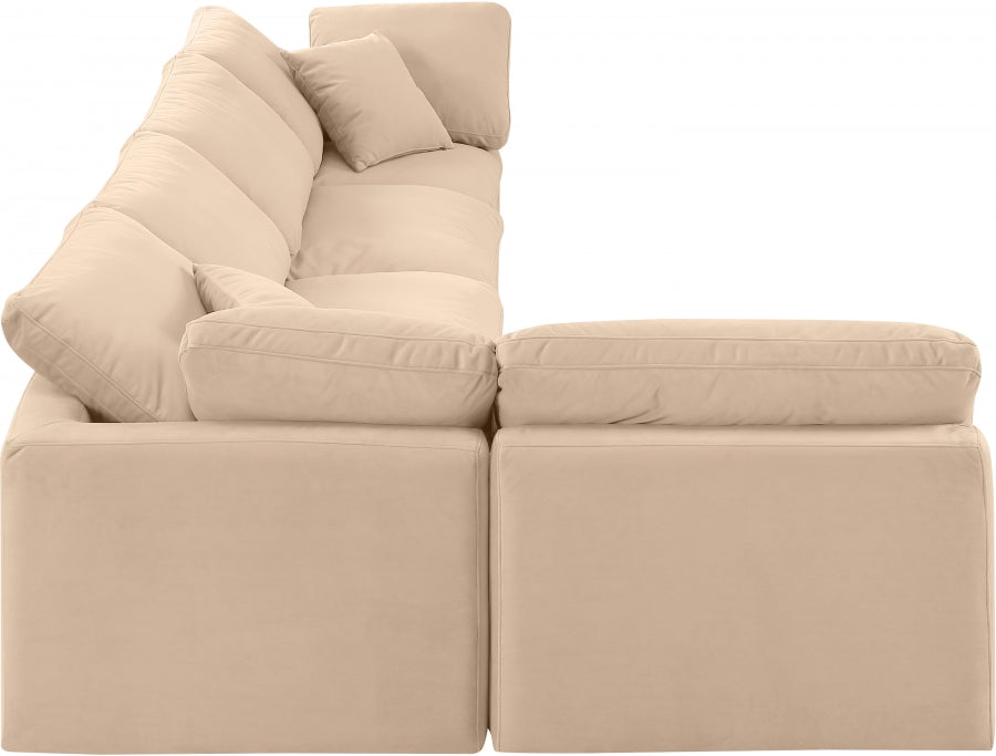 Indulge Velvet Sectional Beige from Meridian - Luna Furniture