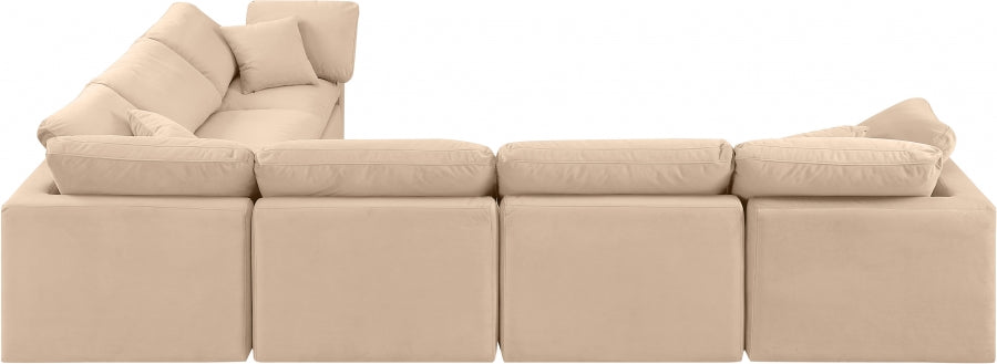 Indulge Velvet Sectional Beige from Meridian - Luna Furniture