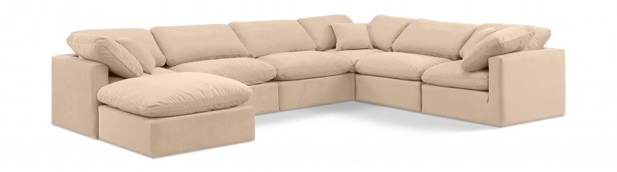 Indulge Velvet Sectional Beige from Meridian - Luna Furniture