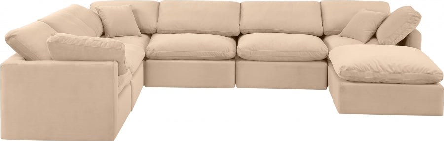 Indulge Velvet Sectional Beige from Meridian - Luna Furniture