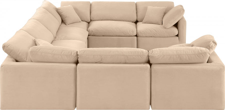 Indulge Velvet Sectional Beige from Meridian - Luna Furniture