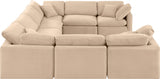 Indulge Velvet Sectional Beige from Meridian - Luna Furniture