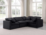 Indulge Velvet Sectional Black from Meridian - Luna Furniture