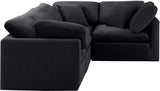 Indulge Velvet Sectional Black from Meridian - Luna Furniture