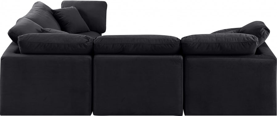 Indulge Velvet Sectional Black from Meridian - Luna Furniture