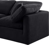 Indulge Velvet Sectional Black from Meridian - Luna Furniture