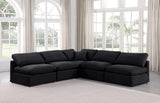 Indulge Velvet Sectional Black from Meridian - Luna Furniture