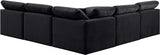 Indulge Velvet Sectional Black from Meridian - Luna Furniture