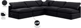 Indulge Velvet Sectional Black from Meridian - Luna Furniture