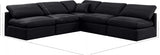 Indulge Velvet Sectional Black from Meridian - Luna Furniture