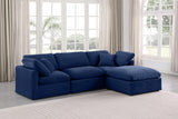 Indulge Velvet Sectional Blue from Meridian - Luna Furniture