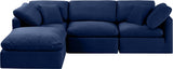 Indulge Velvet Sectional Blue from Meridian - Luna Furniture