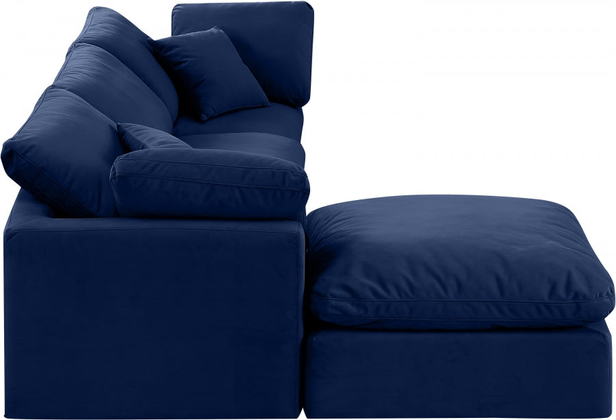 Indulge Velvet Sectional Blue from Meridian - Luna Furniture