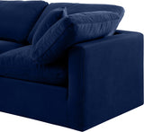 Indulge Velvet Sectional Blue from Meridian - Luna Furniture