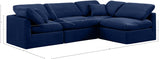 Indulge Velvet Sectional Blue from Meridian - Luna Furniture