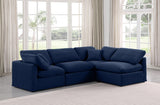 Indulge Velvet Sectional Blue from Meridian - Luna Furniture