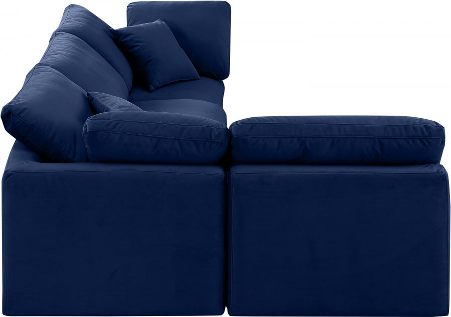 Indulge Velvet Sectional Blue from Meridian - Luna Furniture