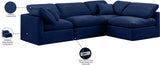 Indulge Velvet Sectional Blue from Meridian - Luna Furniture