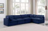 Indulge Velvet Sectional Blue from Meridian - Luna Furniture