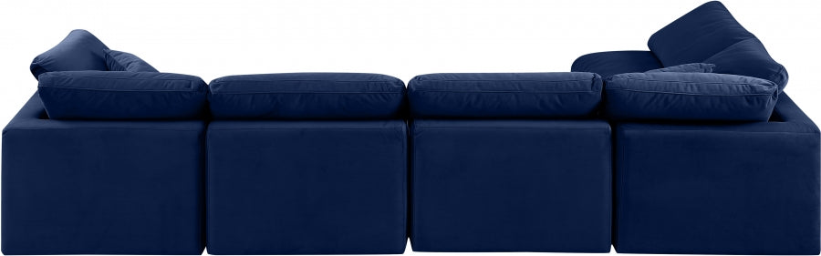 Indulge Velvet Sectional Blue from Meridian - Luna Furniture