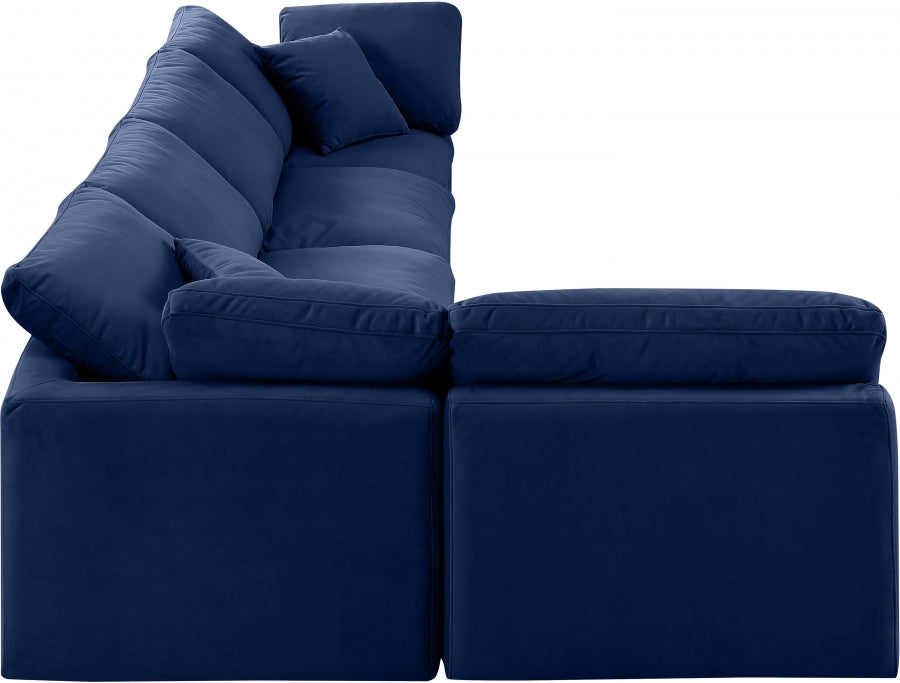 Indulge Velvet Sectional Blue from Meridian - Luna Furniture