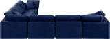 Indulge Velvet Sectional Blue from Meridian - Luna Furniture