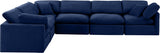 Indulge Velvet Sectional Blue from Meridian - Luna Furniture